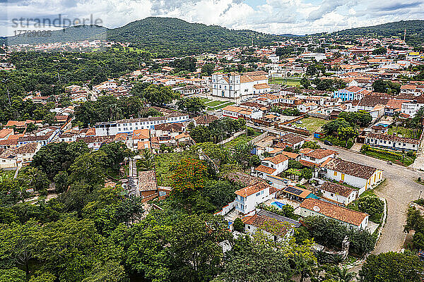 Aerial of Pirenopolis  Goias  Brazil  South America