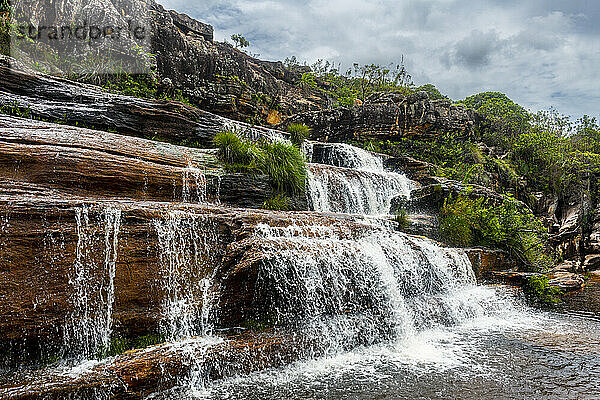 Sentinela-Wasserfall in der Nähe von Diamantina  Minas Gerais  Brasilien  Südamerika