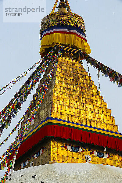Bodnath (Boudhanath) Stupa  der größte buddhistische Stupa in der Stadt Kathmandu  UNESCO-Weltkulturerbe  Kathmandu  Nepal  Asien