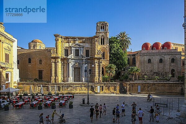 Kirche San Cataldo und Kirche Santa Maria del Admiral (La Matorana)  UNESCO-Weltkulturerbe  Palermo  Sizilien  Italien  Europa