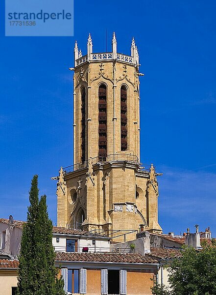 Campanile der Kathedrale Saint-Sauveur  Aix-en-Provence  Bouches-du-Rhône  Provence-Alpes-Côte d'Azur  Frankreich  Europa