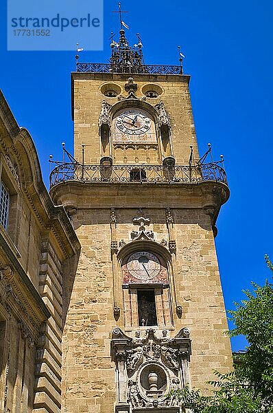 Hôtel de Ville  Rathaus mit Glockenturm  Aix-en-Provence  Bouches-du-Rhône  Provence-Alpes-Côte d'Azur  Frankreich  Europa