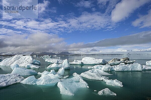 Eisberge im Gletschersee  Yökulsarlon  Island  Europa