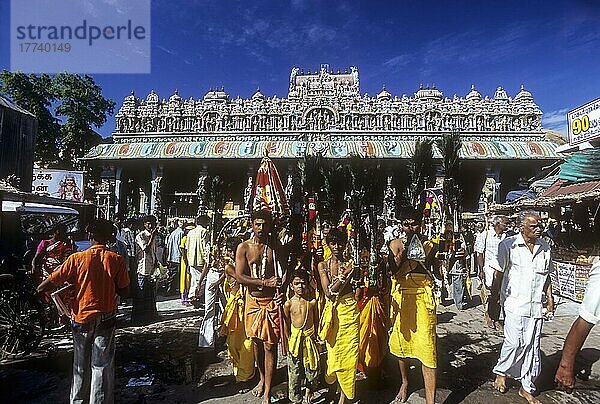 Vaikasi Visakam-Fest im Lord Subramanya-Tempel in Thirupparakundram in der Nähe von Madurai  Tamil Nadu  Indien  Asien