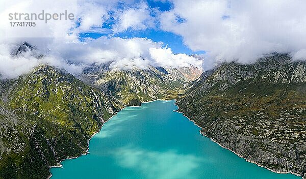 Luftaufnahme des Göscheneralpsee im Göschenertal  Kanton Uri  Schweiz  Europa