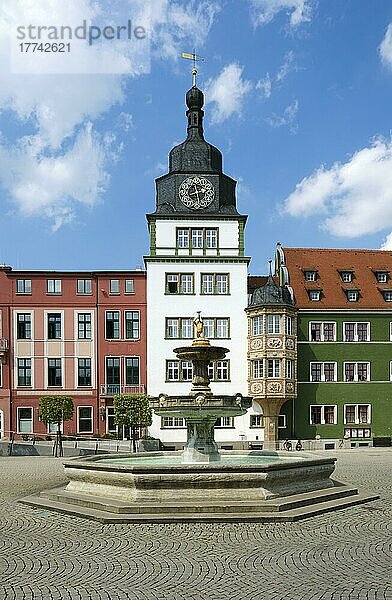 Neues Rathaus  Marktplatz  Rudolstadt  Thüringen  Deutschland  Europa