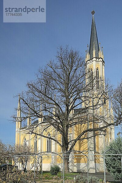 Neogotische evangelische Johanneskirche in Erbach  Eltville  Rheingau  Taunus  Hessen  Deutschland  Europa