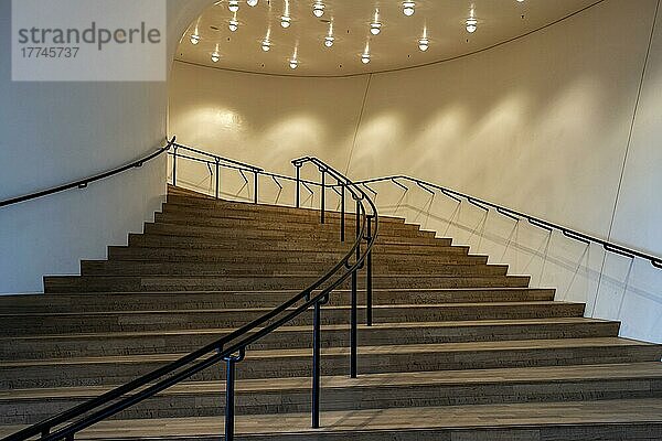 Innenarchitektur  Treppenaufgänge zu den Konzertsälen  Elbphilharmonie  Hafencity  Hamburg  Deutschland  Europa