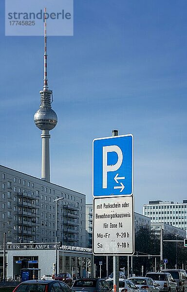Gebührenpflichtige Parkplätze in Berlin Mitte  Berlin  Deutschland  Europa