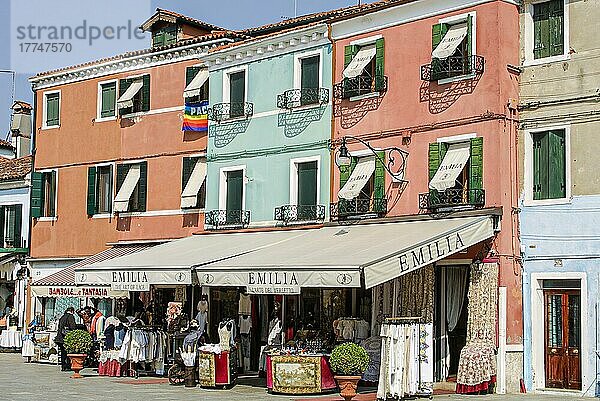 Textil-Laden  Burano  Venedig  Venezien  Italien  Europa