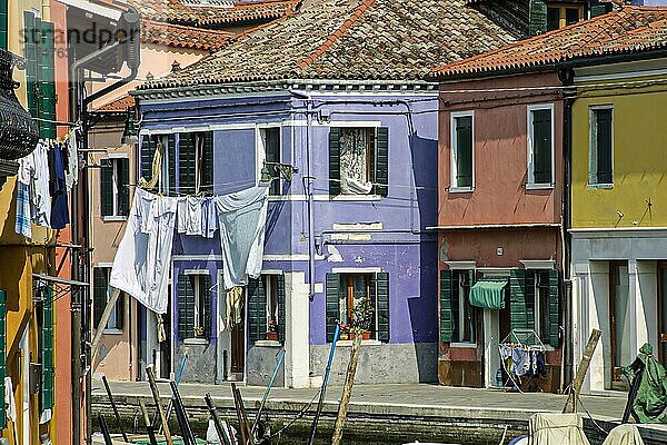 Hausfassaden  Burano  Venedig  Venezien  Italien  Europa