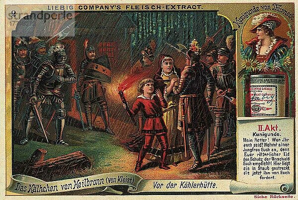 Serie Das Käthchen von Heilbronn (von Kleist)  vor der Köhlerhütte  digital verbesserte Reproduktion eines Sammelbildes von ca 1900