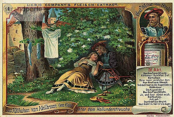 Serie Das Käthchen von Heilbronn (von Kleist)  Unter dem Holunderstrauch  digital verbesserte Reproduktion eines Sammelbildes von ca 1900