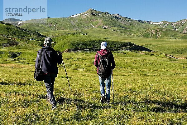 Freunde machen einen Ausflug auf einen Berg