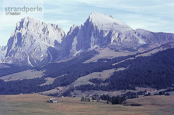 Seiser Alm  historisch  Sechziger Jahre  60er Jahre  Berge  en  Dolomiten  Langkofel  Plattkofel  Autonome Provinz Bozen  Südtirol  Italien  Europa