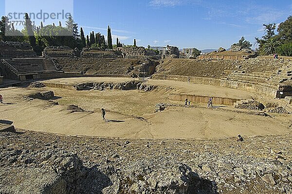 Römisches Amphitheater  Merida  UNESCO-Weltkulturerbe  Provinz Badajoz  Extremadura  Ruta de la Plata  Spanien  Europa