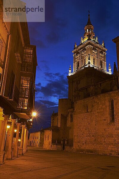 El Burgo de Osma  Ciudad de osma  Glockenturm der Kathedrale  Domplatz  Provinz Soria  Kastilien-León  Spanien  Europa