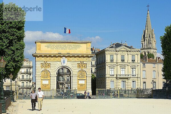 Triumphbogen Porte du Peyrou  Montpellier  Herault  Languedoc-Roussillon  Frankreich  Europa