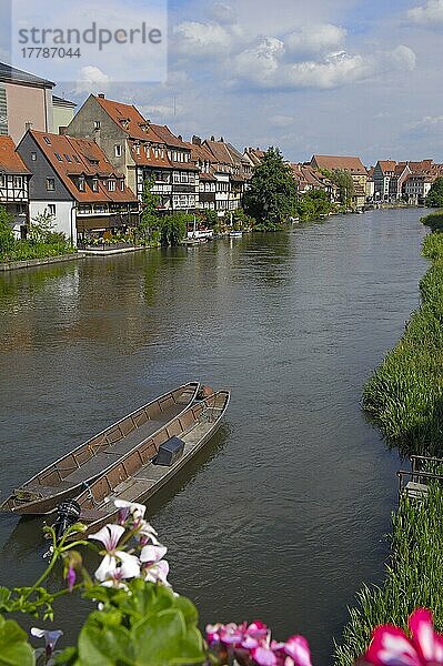 Bamberg  UNESCO-Welterbe  Klein-Venedig  Fluss Regnitz  Alte Fischerhäuser  Franken  Bayern  Deutschland  Europa