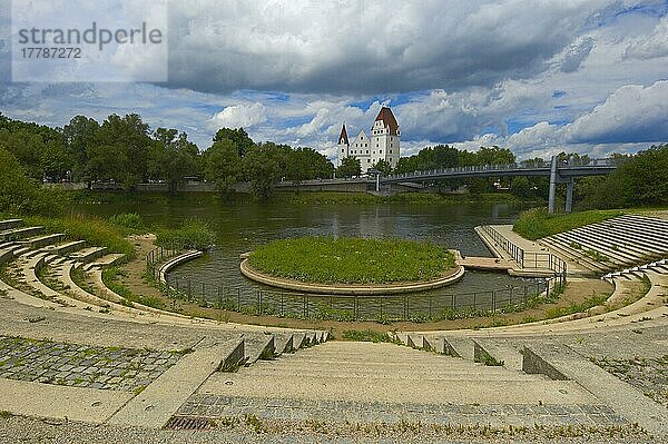 Neues Schloss  Donau  Ingolstadt  Oberbayern  Bayern  Deutschland  Europa