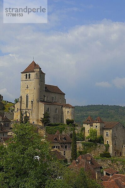 Saint Cirq Lapopie  Fluss Lot  Lot-Tal  Jakobsweg  Midi-Pyrenäen  Frankreich  Europa