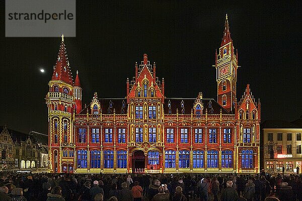 Lichtfestival  Kathedrale der Leuchtdioden  Gent  Ostflandern  Belgien  Europa