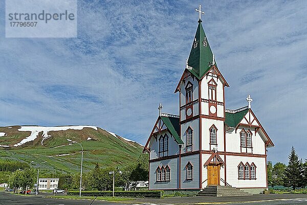 Kirche von Husavik  Husavik  Island  Europa