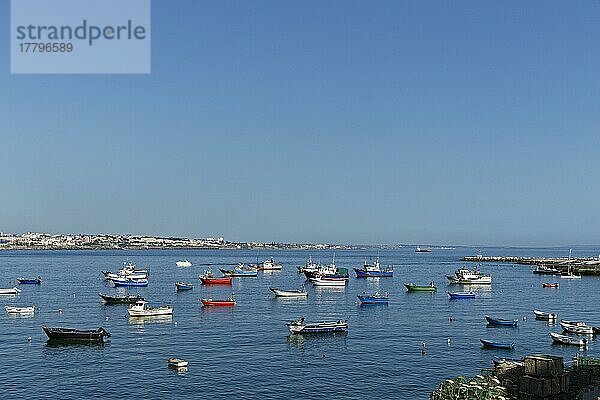 Fischerboote in der Bucht von Cascais  Cascais  Lissabon  Europe  Portugal  Europa