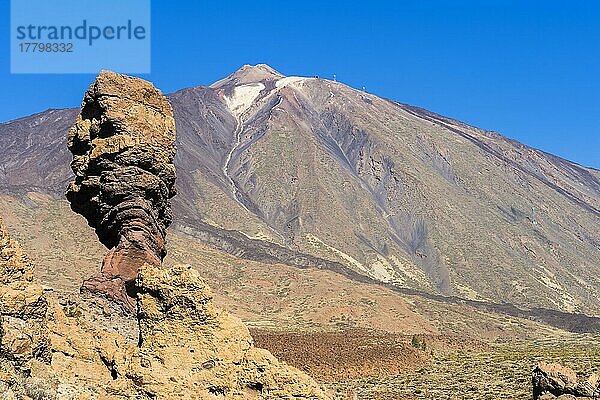 Der Vulkan Teide  gesehen von den Roques de Garcia  Nationalpark Teide  Teneriffa  Kanarische Inseln  Spanien  Europa