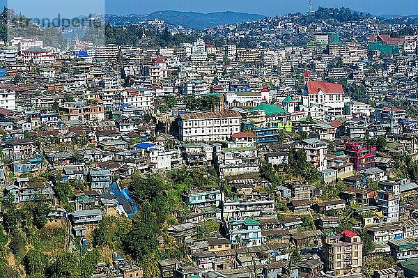 Blick über die Stadt Kohima  Nagaland  Indien  Asien