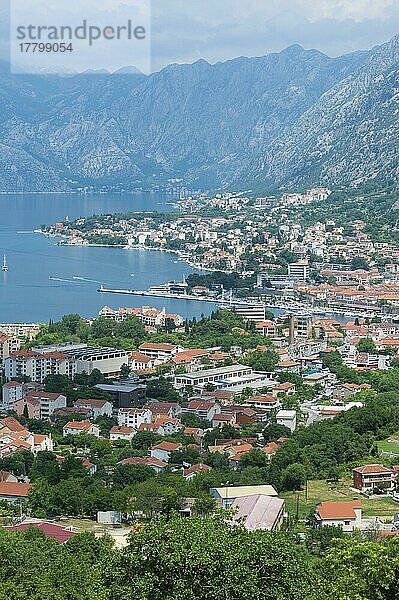 Kotor und die von Bergen umgebene Bucht von Kotor  Unesco-Weltkulturerbe  Kotor  Montenegro  Europa