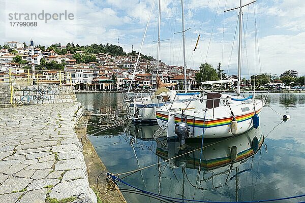 Boote  Ohrid-See  Ohrid  Mazedonien  Europa