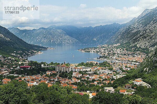 Kotor und die von Bergen umgebene Bucht von Kotor  Unesco-Weltkulturerbe  Kotor  Montenegro  Europa