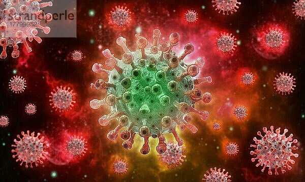 Affenpocken-Virus  Affenpocken-Virus Hintergrund. Monkeypox Mutation auf medizinischen Hintergrund. Monkeypox-Virus-Moleküle auf rotem Hintergrund