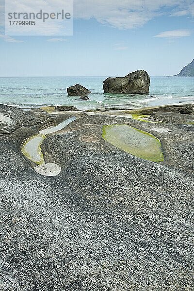 Strandlandschaft  Vestvagoy  Lofoten  Norwegen  Europa