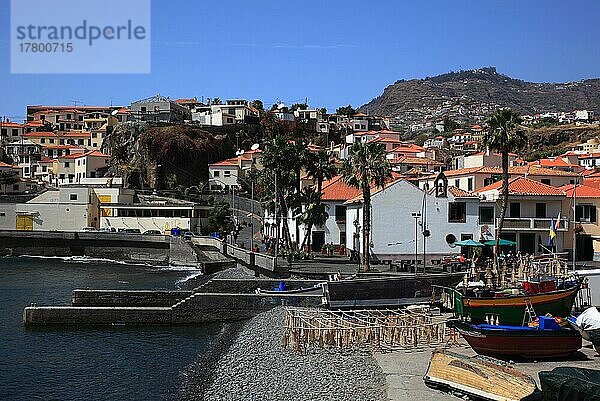 Camara de Lobos  am Hafen  Trockenfisch  getrockneter Katzenhai  Gata  Madeira