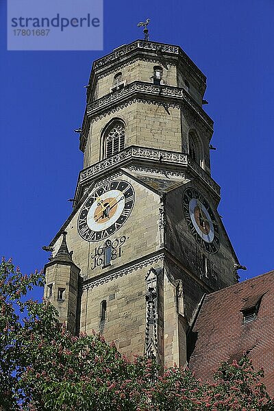 Hauptturm der Stiftskirche  Landeshauptstadt Stuttgart  Baden-Württemberg  Deutschland  Europa