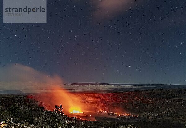 Aktive Eruption  Vulkan Kilauea  Halema'uma'u Krater  Hawai'i Volcanoes National Park  Big Island  Hawaii  USA  Nordamerika