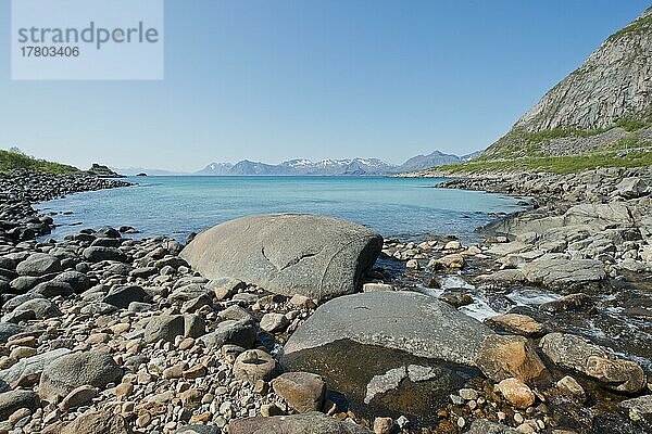 Felsiger Strand  Lofoten  Norwegen  Europa