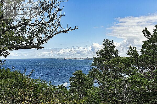 Blick von der Kliffküste Högklint auf die Stadt  Visby  Westküste  Insel Gotland  Schweden  Europa