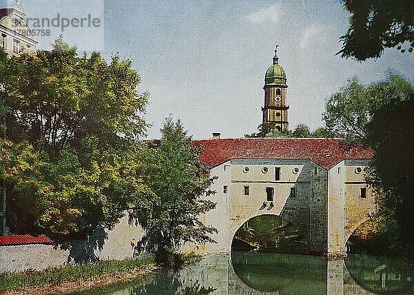 Historisches Foto von Amberg  Bayern  Deutschland  Historisch  digital restaurierte Reproduktion einer Fotovorlage aus dem 19. Jahrhundert  Europa