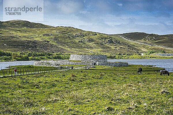 Clickimin Broch  Ruine eines befestigten Rundturms  7. & 6. Jh. n. Chr. Lerwick  Shetland Inseln  Schottland  Großbritannien  Europa