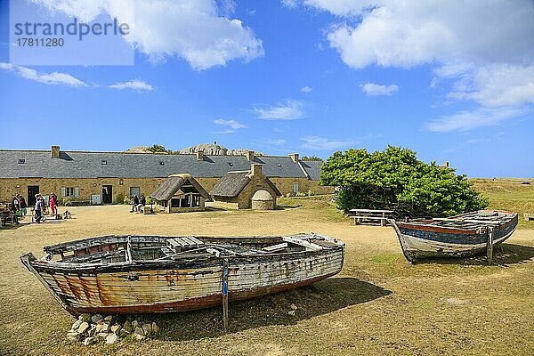 Ehemaliges Dorf Meneham mit reetgedeckten Häusern  heute Freiluftmuseum  Menez Ham  Kerlouan  Departement Finistère Penn ar Bed  Region Bretagne Breizh  Frankreich  Europa