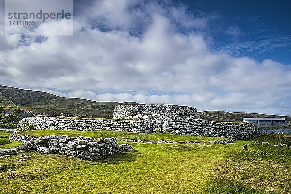 Clickimin Broch  Ruine eines befestigten Rundturms  7. & 6. Jh. n. Chr. Lerwick  Shetland Inseln  Schottland  Großbritannien  Europa