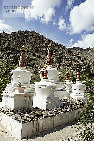 Weiße Chörten  Hemis Gompa  Hemis  Ladakh  Indien  Asien