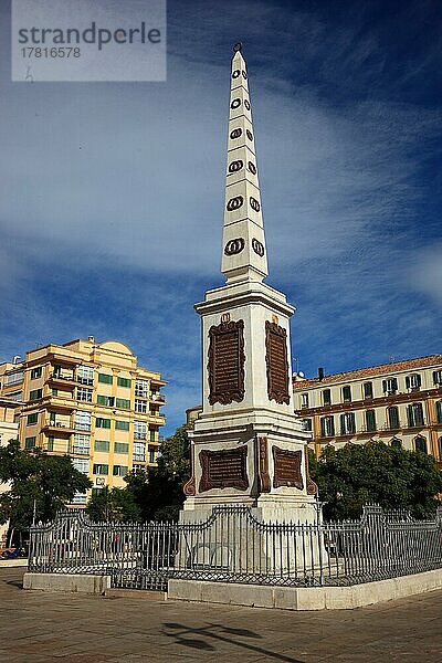 Malaga  Stele am Plaza de la Merced  Andalusien  Spanien  Europa