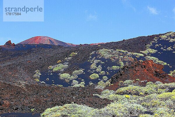 Vulkanische Landschaft am Cap de Fuencaliente  Südspitze der Insel  La Palma  Kanarische Insel  Spanien  Europa