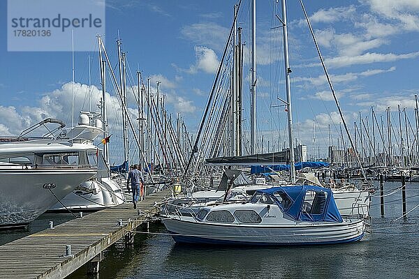 Boote  Yachthafen  Halbinsel Steinwarder  Heiligenhafen  Schleswig-Holstein  Deutschland  Europa