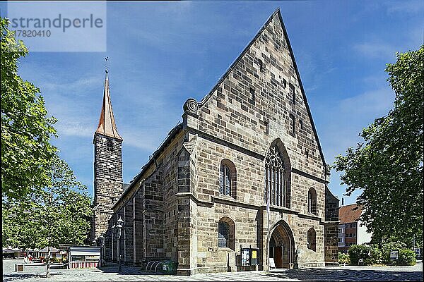 St. Jakob  evangelisch-lutherische Kirche  Gotik  ehemals Deutschordenkirche  Ursprungsbau 1209  Station fränkischer Jakobsweg  Jakoberviertel  Sebalder Altstadt  Nürnberg  Mittelfanken  Franken  Bayern  Deutschland  Europa