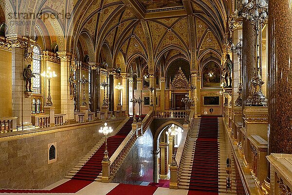Parlament  Feststiege  Innenansicht  Lipótváros  Budapest  Ungarn  Europa